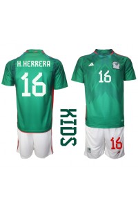 Mexico Hector Herrera #16 Babytruitje Thuis tenue Kind WK 2022 Korte Mouw (+ Korte broeken)